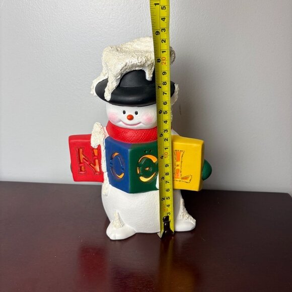 Vintage Ceramic Snowman Lights Up 8” Winter Christmas Decor Lamp Electric - Picture 8 of 11